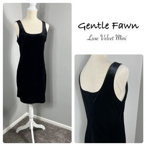 New Gently Fawn {Ashley Dress} Luxe Velvet Mini Dress ~Sz L~